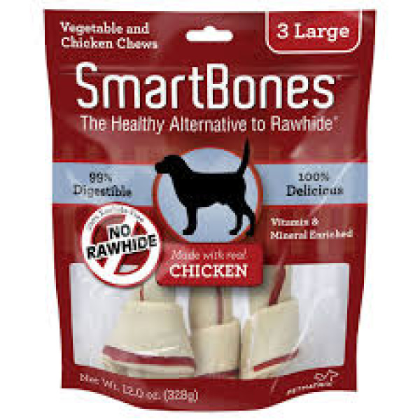 SmartBones Large Chicken Chews 7"Dog Treats 大型潔齒骨(雞肉味) 3 pack X4